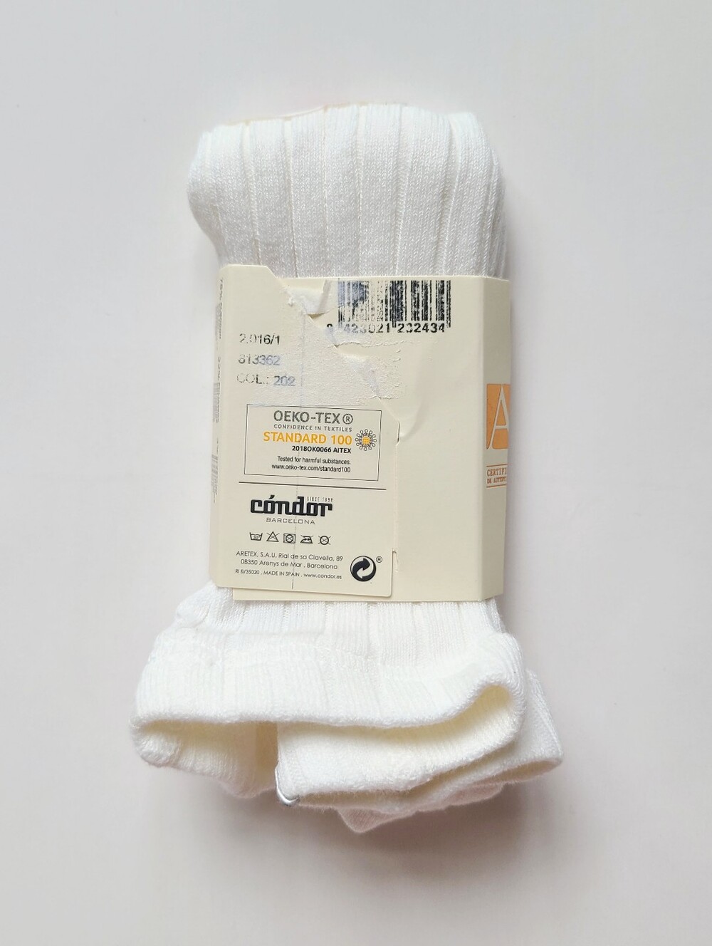 Condor Ivory Ribbed Tights - Picture 2 of 2